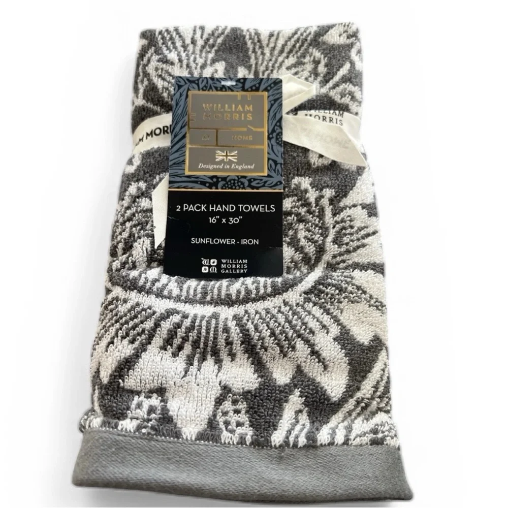 William Morris At Home 2 Pack Hand Towels Sunflower Iron NEW